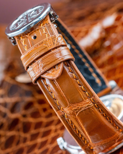 Bespoke Watch Strap in Chestnut Brown Alligator