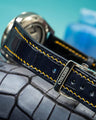 Bespoke Watch Strap in Navy Blue Crocodile