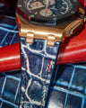 Bespoke Watch Strap in Tainted Blue Snowflake Crocodile