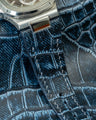 Bespoke Watch Strap in Denim Crocodile