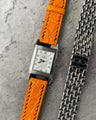Bespoke Watch Strap in Orange Circular Grains Alligator