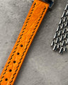 Bespoke Watch Strap in Orange Circular Grains Alligator