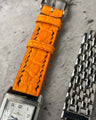 Bespoke Watch Strap in Orange Circular Grains Alligator