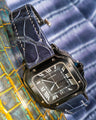 Bespoke Watch Strap in Metallic Black Crocodile