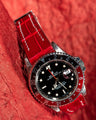 Bespoke Watch Strap in Ferrari Red Crocodile
