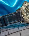 Bespoke Watch Strap in Navy Blue Crocodile