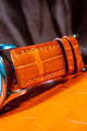Bespoke Watch Strap in Orange Himalayan Crocodile