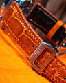 Bespoke Watch Strap in Orange Himalayan Crocodile
