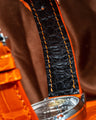 Bespoke Watch Strap in Orange Himalayan Crocodile