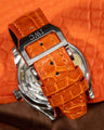 Bespoke Watch Strap in Orange Himalayan Crocodile