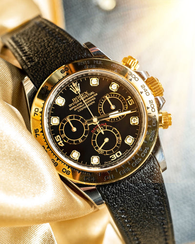 Bespoke Watch Strap in Black Chevre