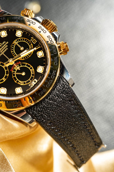 Bespoke Watch Strap in Black Chevre