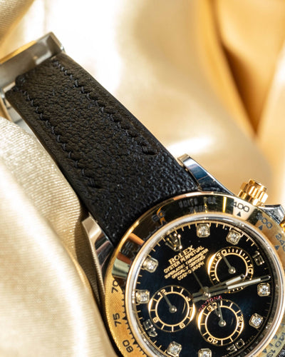 Bespoke Watch Strap in Black Chevre