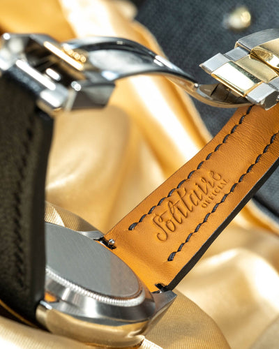 Bespoke Watch Strap in Black Chevre