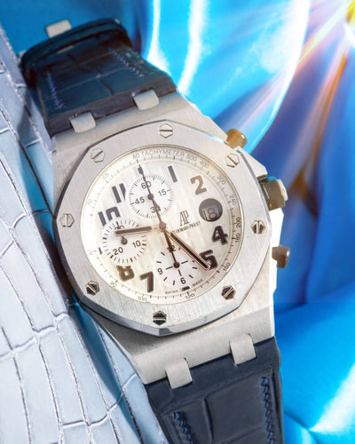 Bespoke Watch Strap in Navy Blue Crocodile