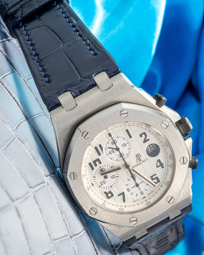 Bespoke Watch Strap in Navy Blue Crocodile