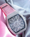 Bespoke Watch Strap in Baby Pink Crocodile