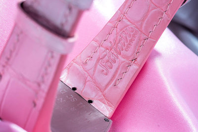 Bespoke Watch Strap in Baby Pink Crocodile