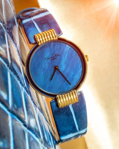 Bespoke Watch Strap in Pearl Blue Crocodile