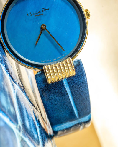 Bespoke Watch Strap in Pearl Blue Crocodile