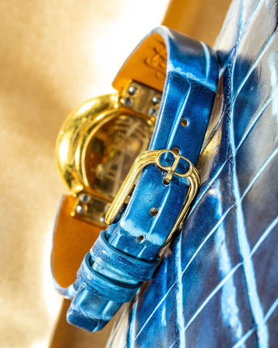Bespoke Watch Strap in Pearl Blue Crocodile