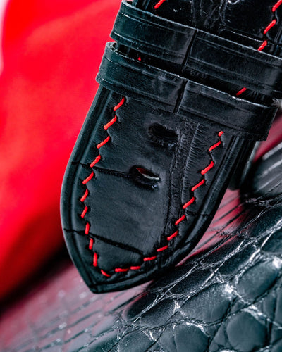 Bespoke Watch Strap in Matte Black Alligator