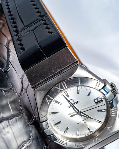 Bespoke Watch Strap in Black Crocodile