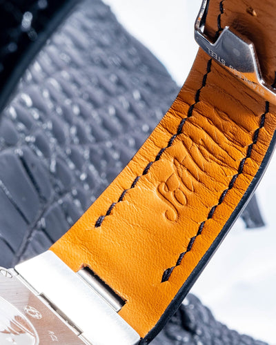Bespoke Watch Strap in Black Crocodile
