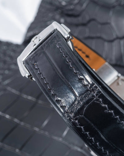 Bespoke Watch Strap in Black Crocodile