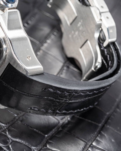 Bespoke Watch Strap in Black Crocodile