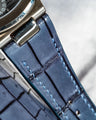 Bespoke Watch Strap in Blue Grey Rubbed Off Crocodile
