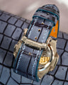 Bespoke Watch Strap in Blue Grey Rubbed Off Crocodile