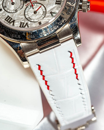 Bespoke Watch Strap in White Crocodile