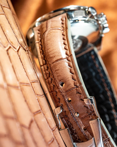 Bespoke Watch Strap in Ombre Brown Crocodile