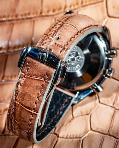 Bespoke Watch Strap in Ombre Brown Crocodile