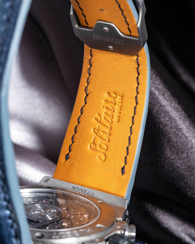 Bespoke Watch Strap in Metallic Black Crocodile