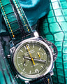 Bespoke Watch Strap in Ombre Green Crocodile