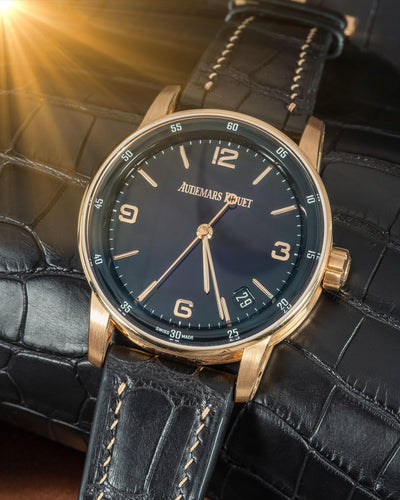 Bespoke Watch Strap in Black Crocodile