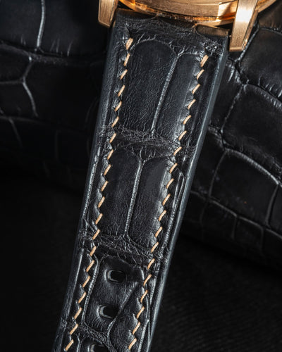 Bespoke Watch Strap in Black Crocodile