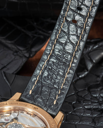 Bespoke Watch Strap in Black Crocodile