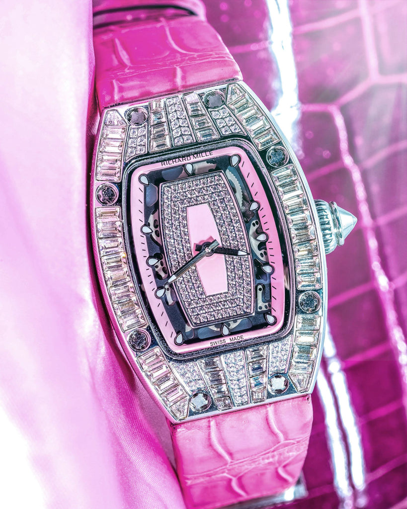 Bespoke Watch Strap in Baby Pink Crocodile – Solitaire Official display picture 2