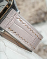 Bespoke Watch Strap In Grey Crocodile