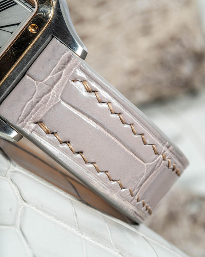 Bespoke Watch Strap In Grey Crocodile