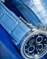 Bespoke Watch Strap in Baby Blue Himalayan Crocodile