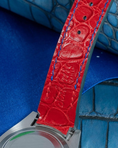 Bespoke Watch Strap in Ceramic Blue Alligator