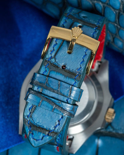 Bespoke Watch Strap in Ceramic Blue Alligator