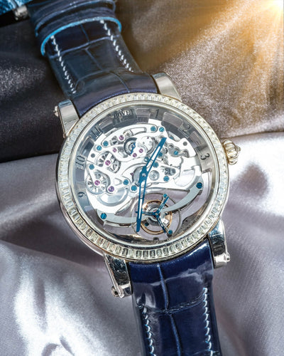 Bespoke Watch Strap in Navy Blue Crocodile