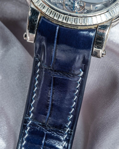 Bespoke Watch Strap in Navy Blue Crocodile