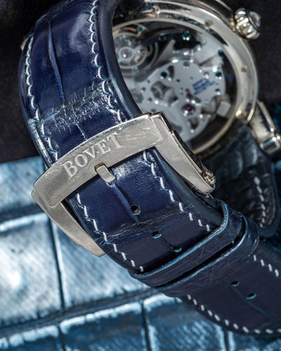 Bespoke Watch Strap in Navy Blue Crocodile