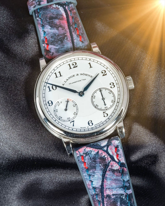Bespoke Watch Strap in Multi Purple Galaxy Crocodile
